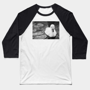 "Baby Swan" - Black & White Baseball T-Shirt